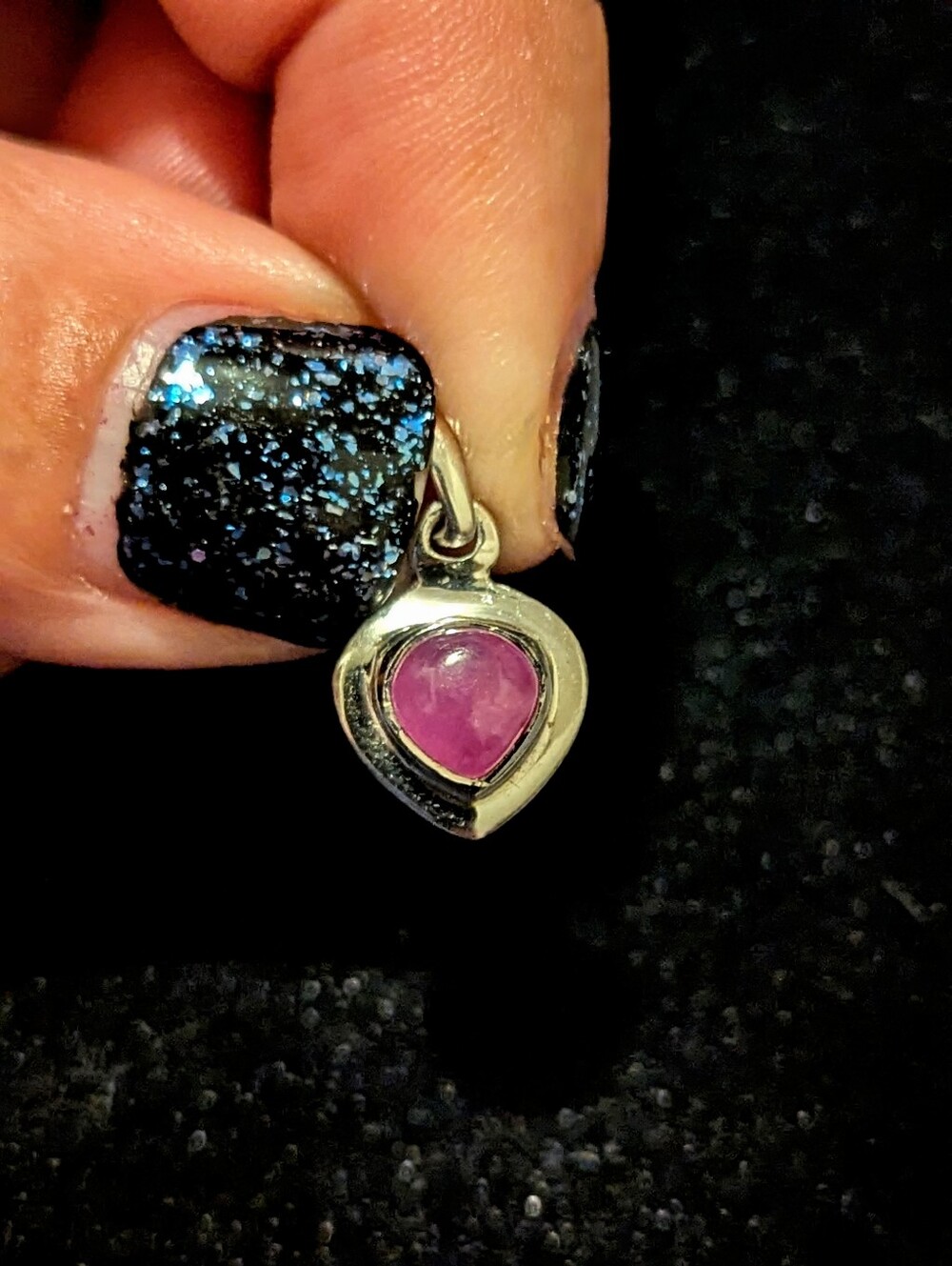 Sterling Silver Heart Pendant with Pink Tourmaline Gemstone